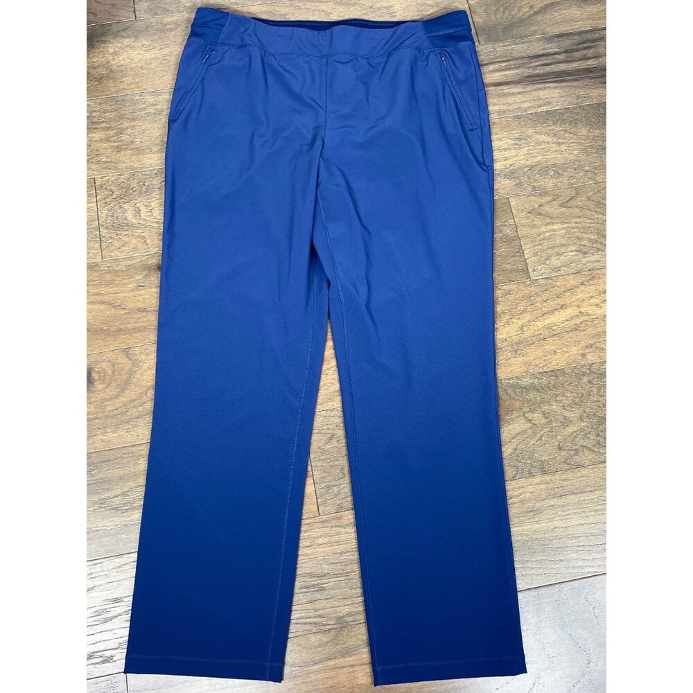 CHICO'S ZENERGY Knit Pants in Dark Harbor Blue Sz XL/16 #570249658 NWOT
